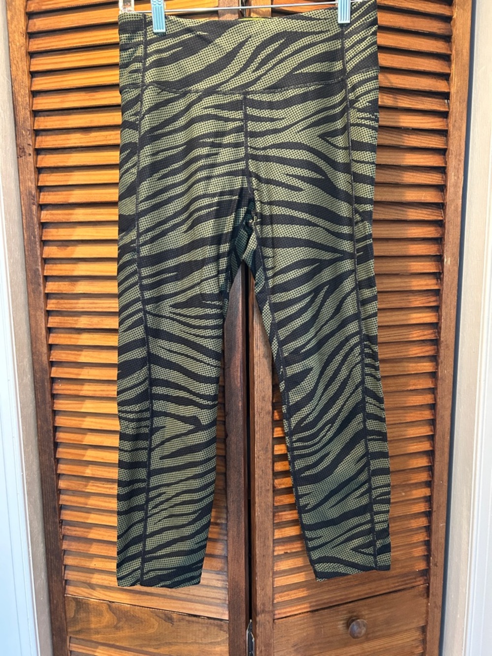 Calvin Klein Performance Olive and Black Zebra-Print Leggings